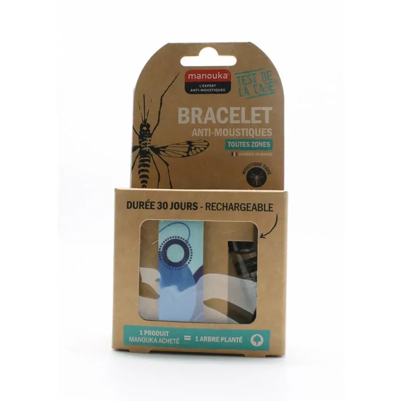 Manouka Bracelet Bleu Anti-Moustique Toutes Zones - Univers Pharmacie