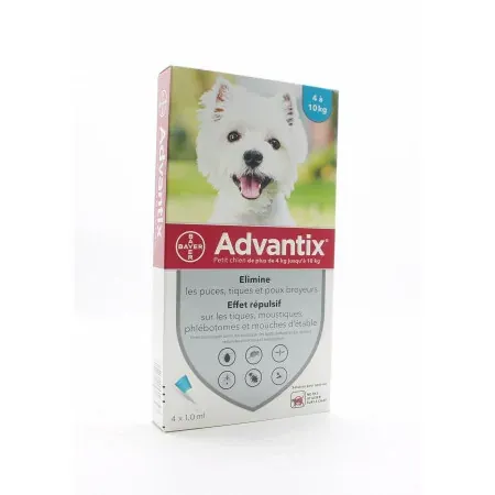 Advantix Petit Chien 4-10kg Pipettes 4X1,0ml