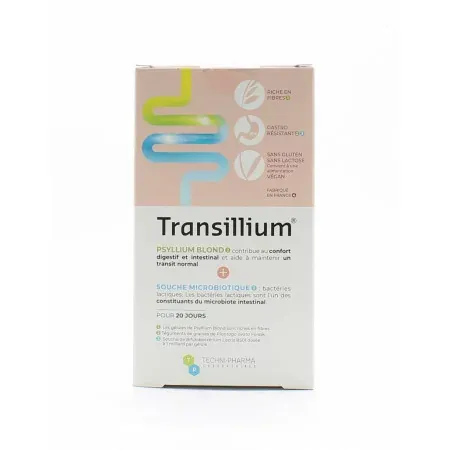 Transillium Psyllium Blond + Souche Microbiotique 80 + 20 gélules - Univers Pharmacie