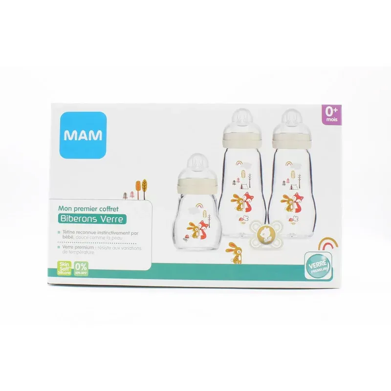 MAM Mon Premier Coffret Biberons Verre 0+mois - Univers Pharmacie