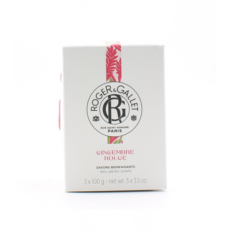 Roger&Gallet Savon Bienfaisant Gingembre Rouge 3X100g - Univers Pharmacie Roger&Gallet Savon Bienfaisant Gingembre Rouge 3X100g - Univers Pharmacie