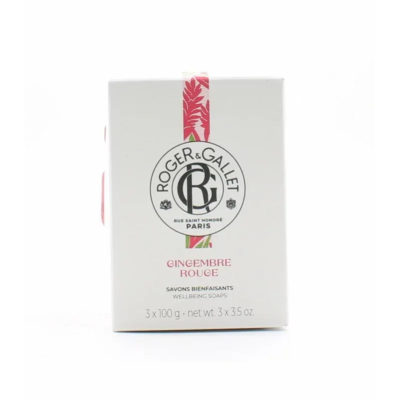 Roger&Gallet Savon Bienfaisant Gingembre Rouge 3X100g - Univers Pharmacie