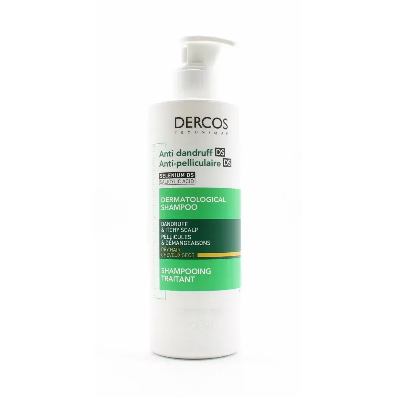 Dercos Anti-pelliculaire DS Shampooing Traitant Cheveux Secs 390ml