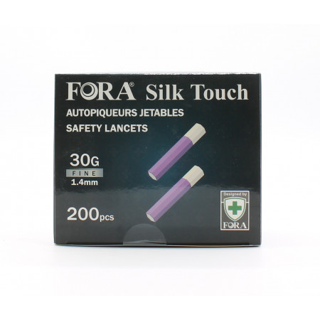 Fora Silk Touch Autopiqueurs Jetables 30G 1,4mm 200 pièces - Univers Pharmacie