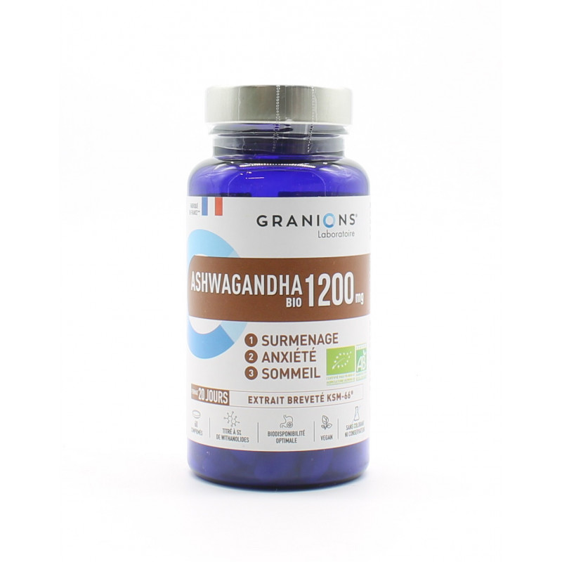 Ashwagandha Bio 1200 Mg - Pour Le Stress Et La Mémoire - Capsules Végétariennes, Sans Gluten
