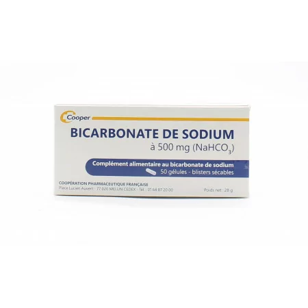 Cooper Bicarbonate de Sodium à 500mg (NaHCO3) 50 gélules - Univers Pharmacie