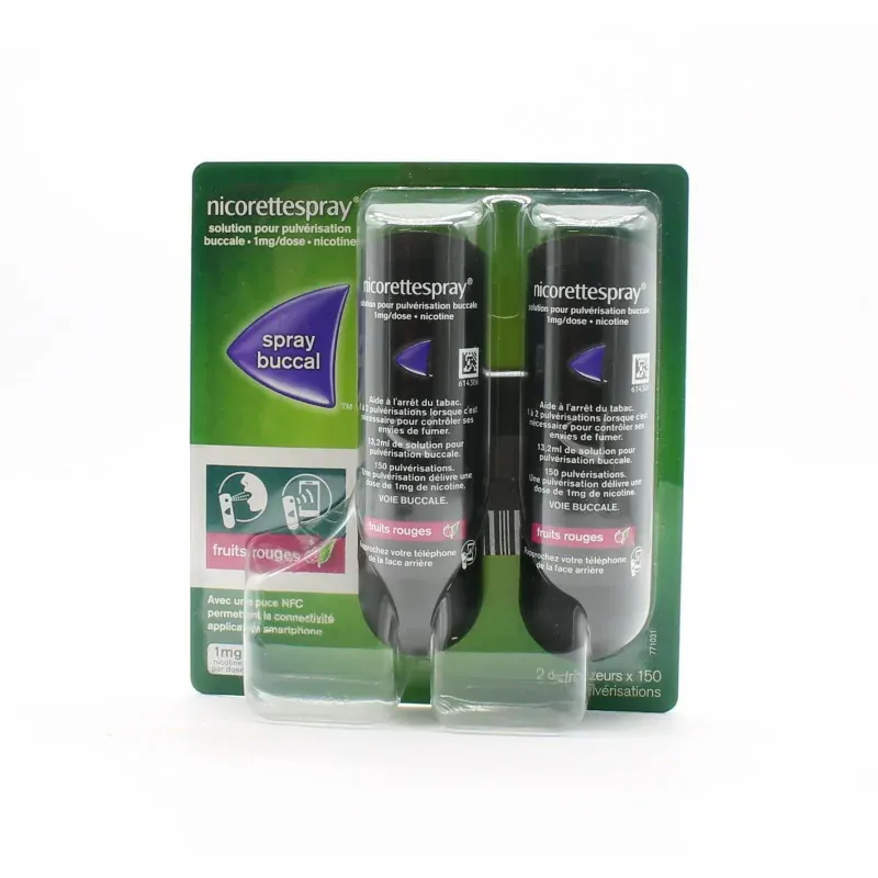 Nicorettespray Fruits Rouges 1 mg/dose 2 flacons - Univers Pharmacie