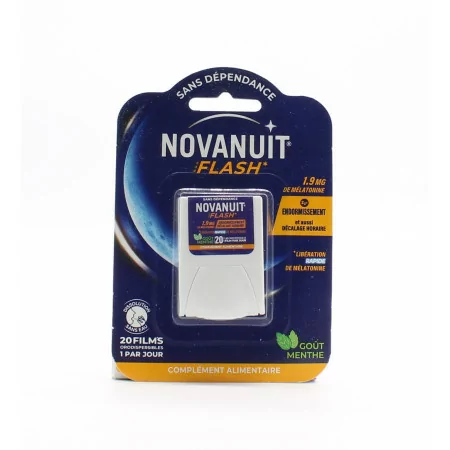 Novanuit Flash 1,9 mg de Mélatonine 20 films orodispersibles - Univers Pharmacie