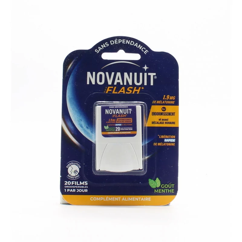 Novanuit Flash 1,9 mg de Mélatonine 20 films orodispersibles - Univers Pharmacie