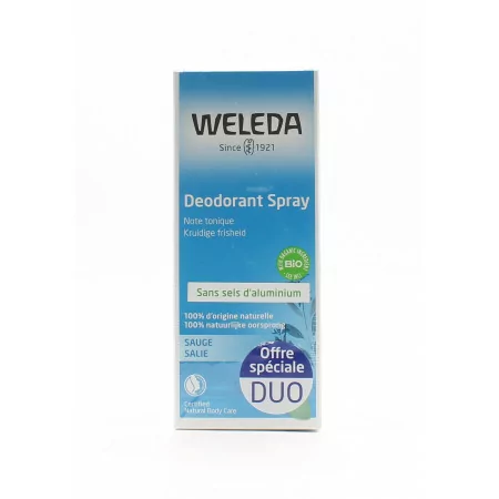 Weleda Déodorant Spray Sauge Bio 2X100ml - Univers Pharmacie