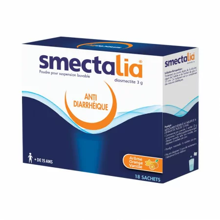 Smectalia Diarrhée Aiguë Orange-Vanille 18 sachets - Univers Pharmacie