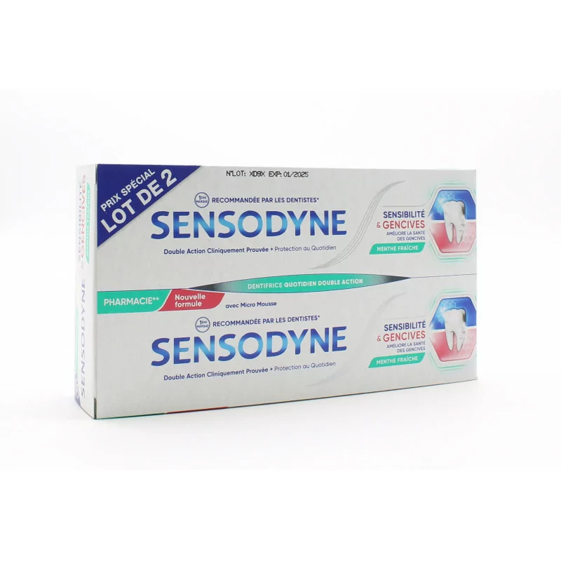 Sensodyne Dentifrice Sensibilité & Gencives 2X75ml