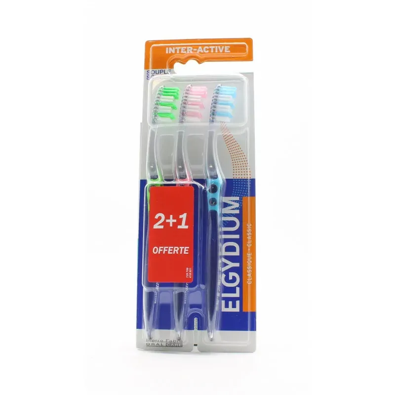 Elgydium Brosse à Dents Inter-Active Souple X3 - Univers Pharmacie