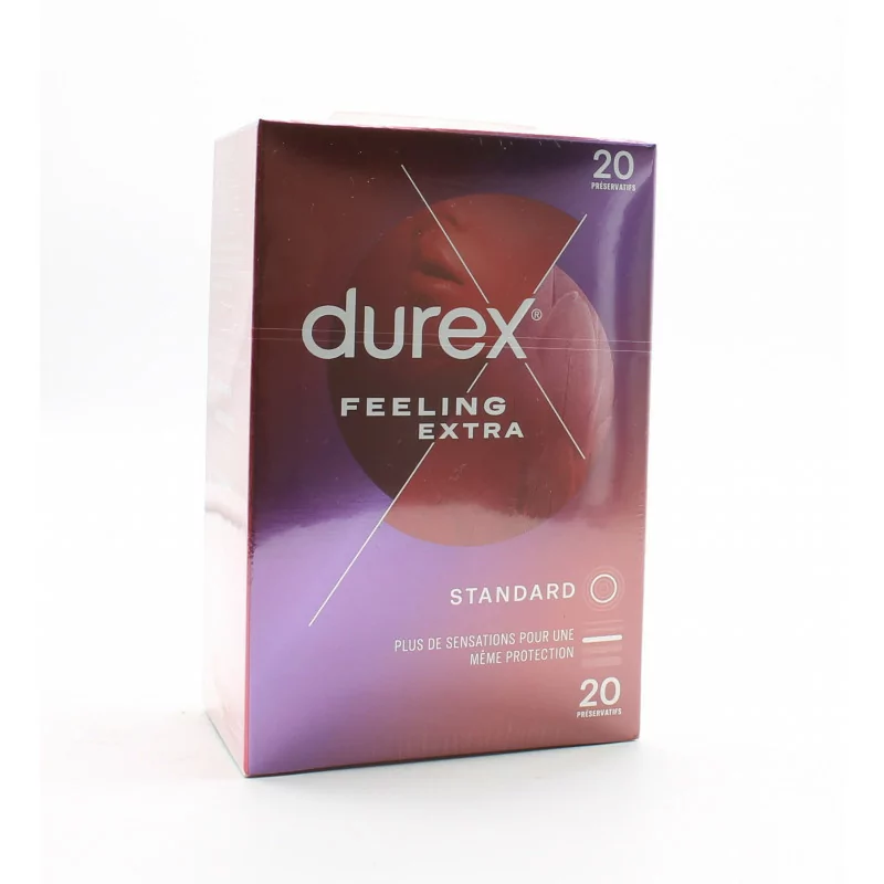 Durex Préservatifs Feeling Extra - 20 Préservatifs Fins et Extra