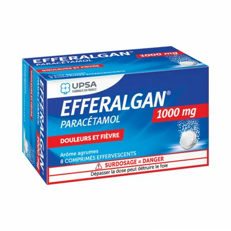 Efferalgan 1000mg Agrumes Upsa 8 comprimés effervescents - Univers Pharmacie