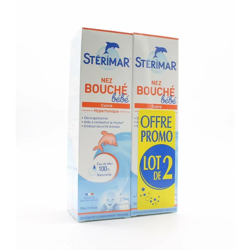 Stérimar Nez Bouché Bébé Cuivre 2X100ml