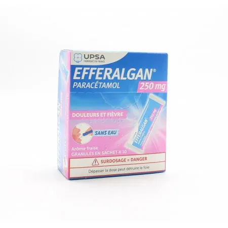 Upsa Efferalgan 250mg Fraise 10 sachets