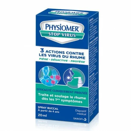 Physiomer Stop Virus 3 Actions Spray Buccal 20ml - Univers Pharmacie