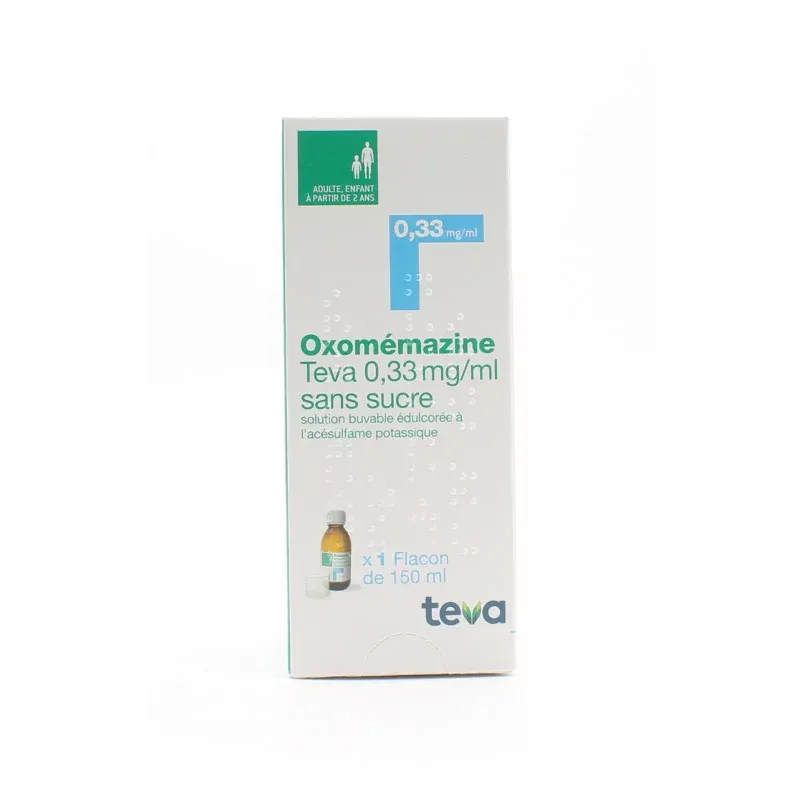 Oxomémazine Teva 0,33mg/ml Sirop Sans Sucre 150ml