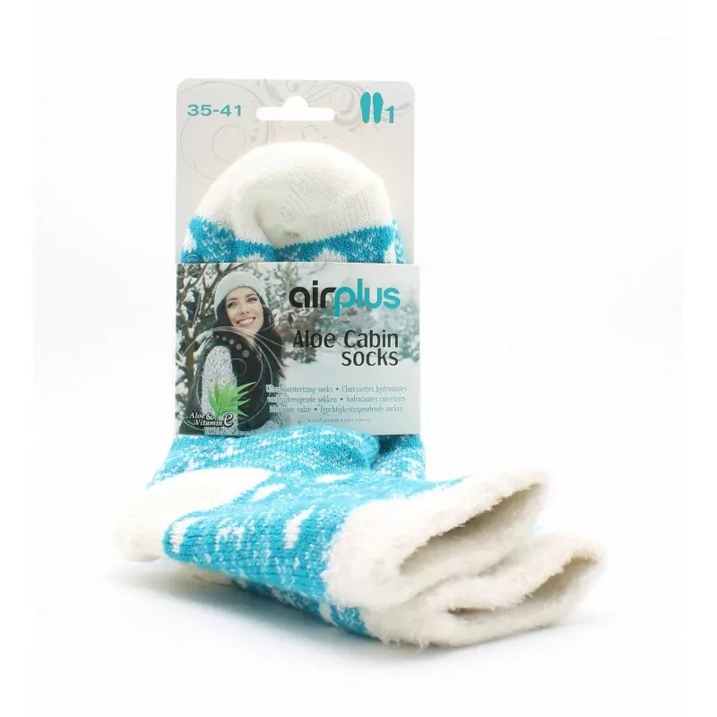 Airplus Aloe Cabin Socks Chaussettes Hydratantes Bleues Taille 35-41 - Univers Pharmacie