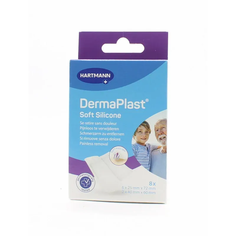 Hartmann DermaPlast Soft Silicone 8 pansements