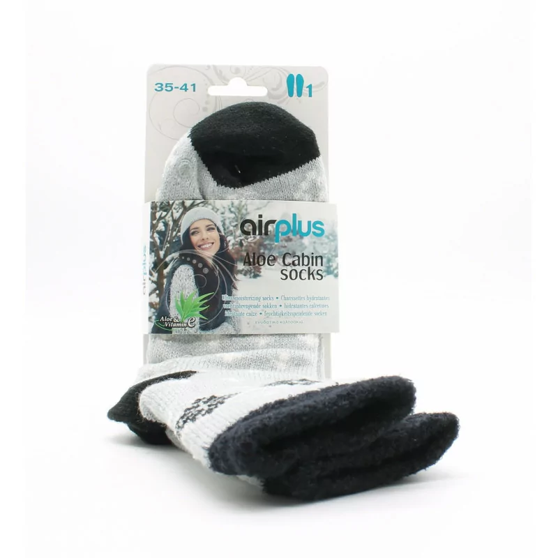 Airplus Aloe Cabin Socks Chaussettes Hydratantes Noires Taille 35-41 - Univers Pharmacie