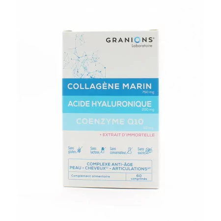 Granions Complexe Collagène Marin Acide Hyaluronique Coenzyme Q10 60 comprimés - Univers Pharmacie
