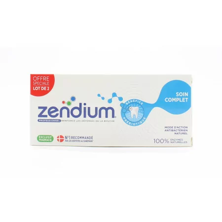 Zendium Professionnel Soin Complet Dentifrice 2X75ml
