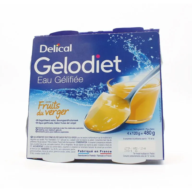 Delical Gelodiet Saveur Fruits du Verger 4X120g - Univers Pharmacie