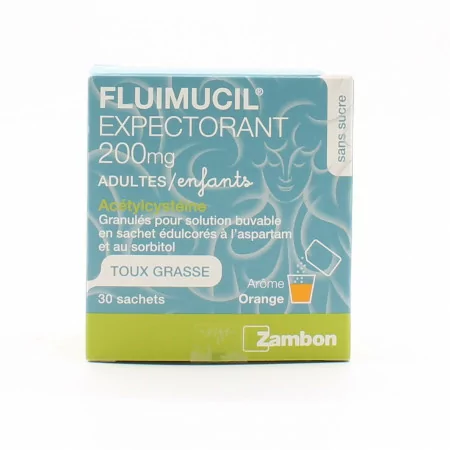 Fluimucil Expectorant 200mg 30 sachets - Univers Pharmacie