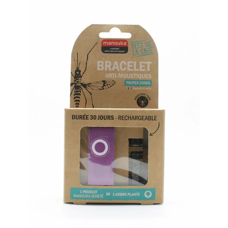 Manouka Bracelet Violet Anti-Moustique Toutes Zones - Univers Pharmacie