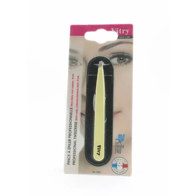 Vitry Pince à Epiler Professionnelle Mors Biais Inox 9cm