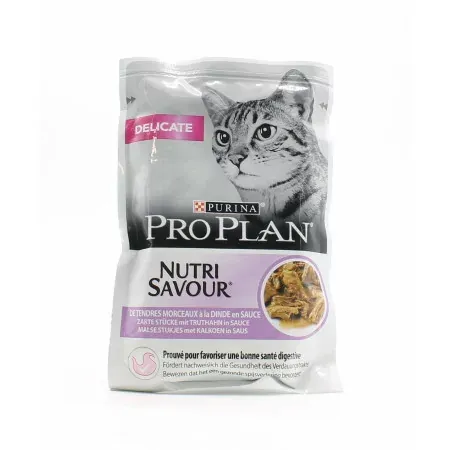 Purina ProPlan Delicate NutriSavour Dinde en Sauce 85g - Univers Pharmacie