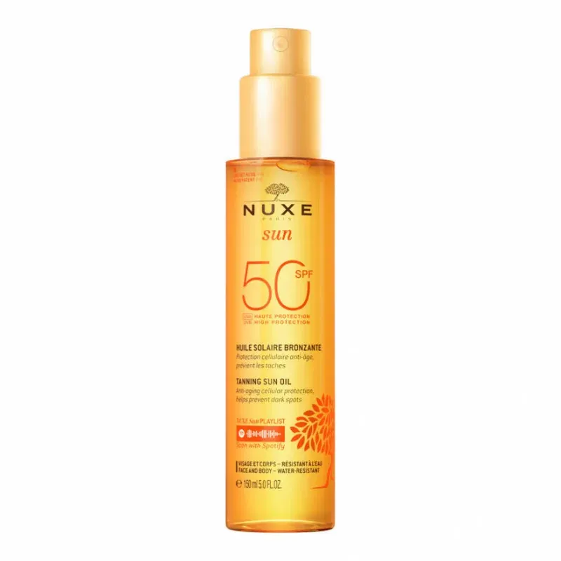 Nuxe Sun Huile Solaire Bronzante Haute Protection SPF50 150ml - Univers Pharmacie