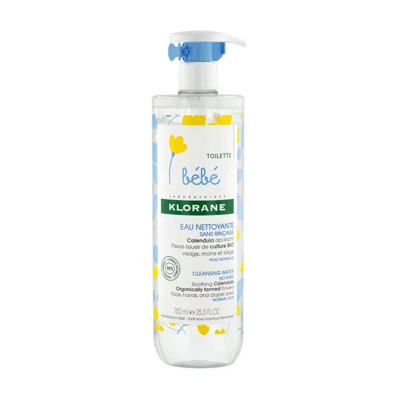 Klorane Bébé Eau Nettoyante Rinçage Calendula 750ml - Univers Pharmacie