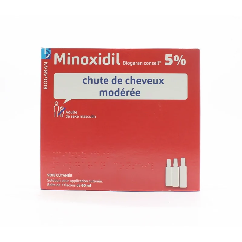 Minoxidil Biogaran Conseil 5% 3X60ml|Univers Pharmacie
