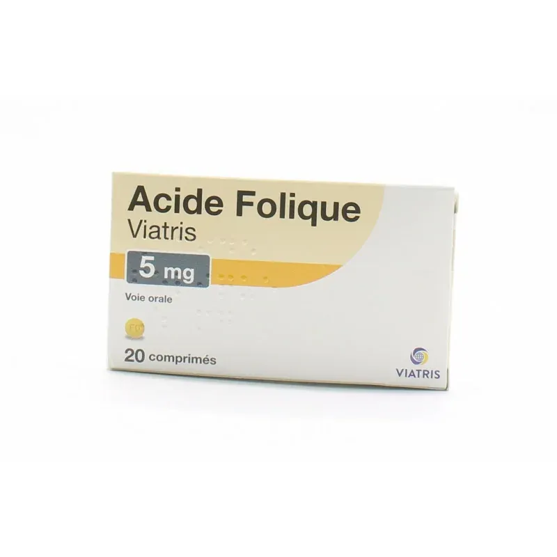 Acide Folique Viatris 5mg 20 comprimés - Univers Pharmacie