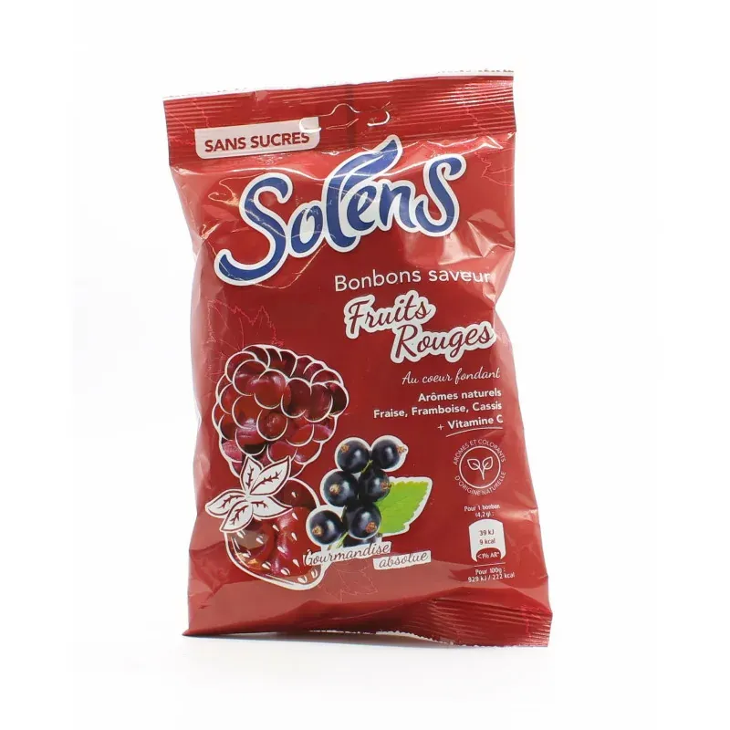 Solens Bonbons Saveur Fruits Rouges Sans Sucres 100g - Univers Pharmacie