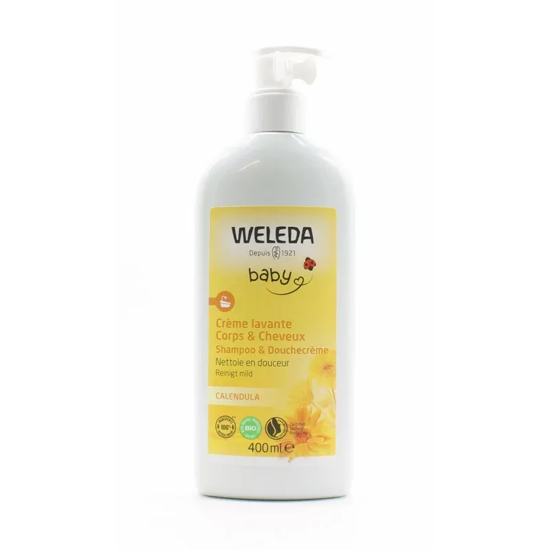 Weleda Bébé Crème Lavante Corps et Cheveux Calendula 400ml - Univers Pharmacie