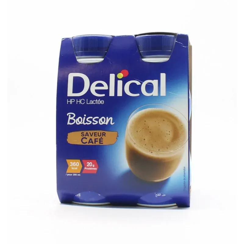 Delical HP HC Lactée Boisson Saveur Café 4X200ml