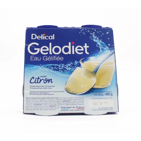 Delical Gelodiet Eau Gélifiée Saveur Citron 4X120g - Univers Pharmacie