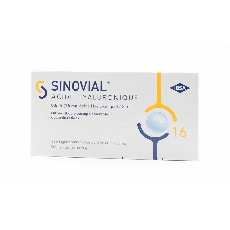 Sinovial 2ml 3 seringues préremplies + 3 aiguilles stériles - Univers Pharmacie