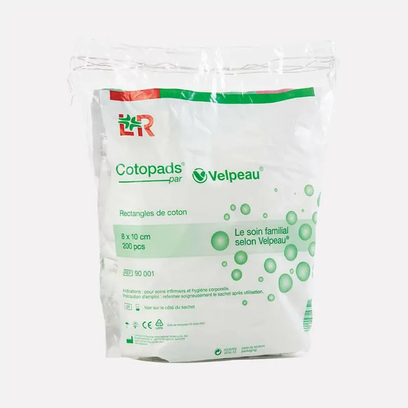Velpeau Cotopads 8X10cm 200 pièces - Univers Pharmacie