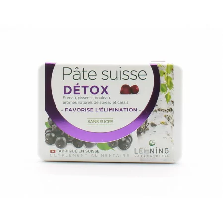 Lehning Pâte Suisse Détox 40 gommes - Univers Pharmacie