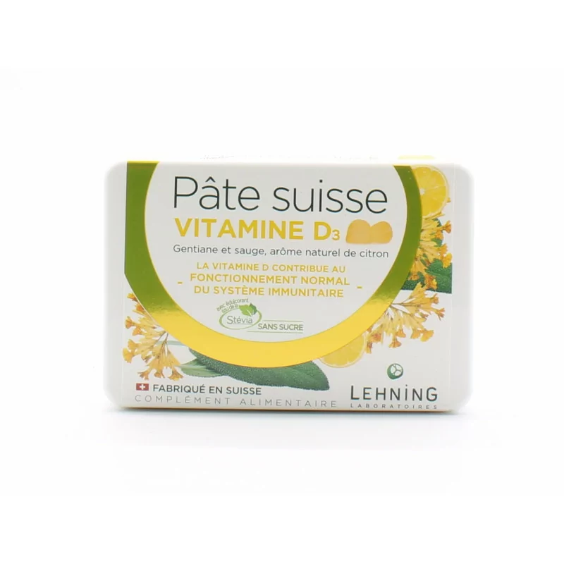 Lehning Pâte Suisse Vitamine D3 40 gommes - Univers Pharmacie