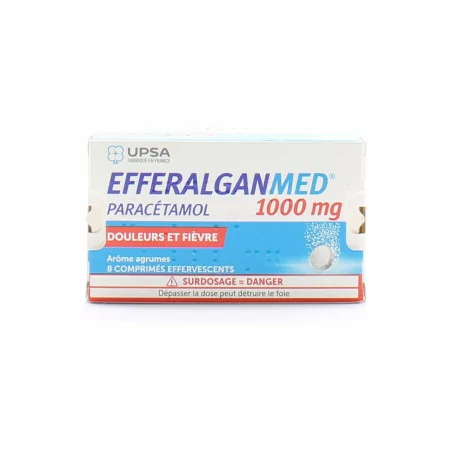 Efferalganmed 1g Arôme Agrume 8 comprimés effervescents - Univers Pharmacie