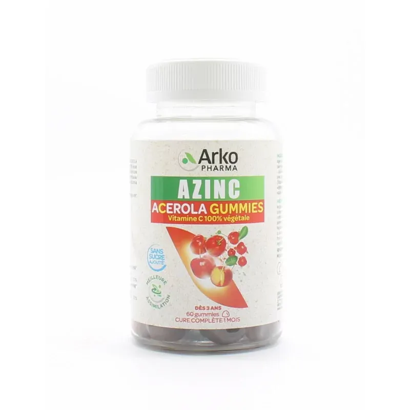 Arkopharma Azinc Acérola 60 gummies - Univers Pharmacie
