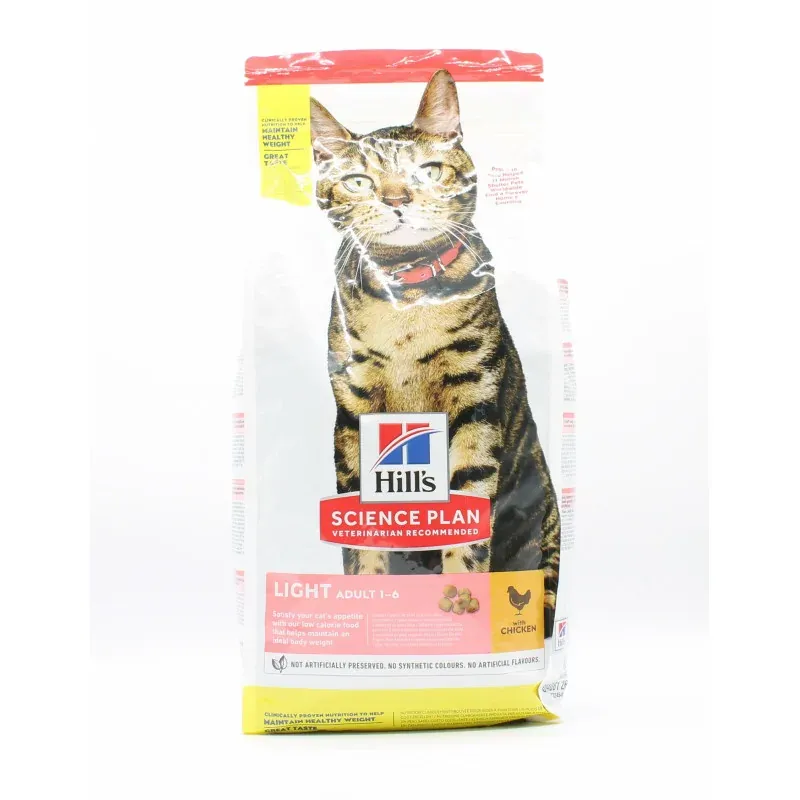 Hill's Science Plan Light Adult 1-6 Croquettes au Poulet pour Chat 3kg - Univers Pharmacie
