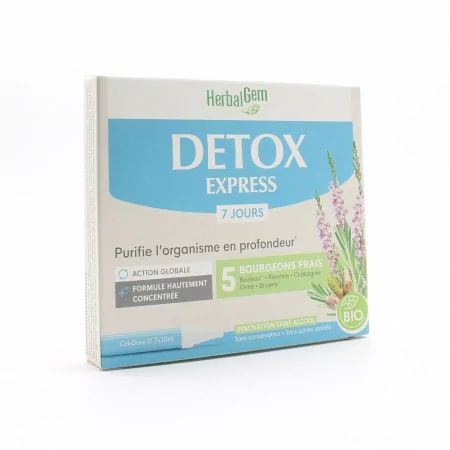 HerbalGem Detox Express Bio 7X10ml - Univers Pharmacie