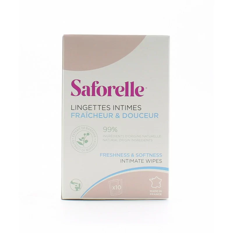 Saforelle Lingette Intime Biodégradable Sach Pocket/10